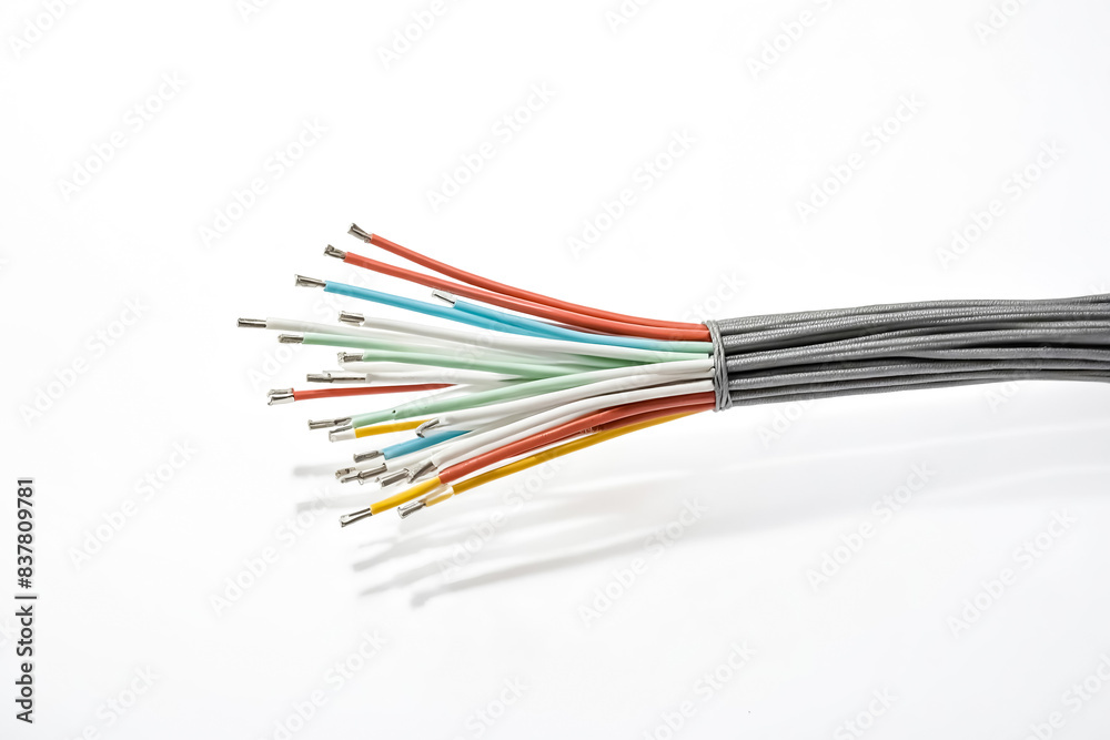 Multicolored Wires Bundled Together Multicolored Wires Bundled Together