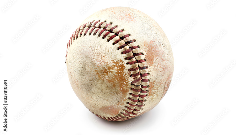 One baseball ball isolated on white. Sport equipment One baseball ball isolated on white. Sport equipment