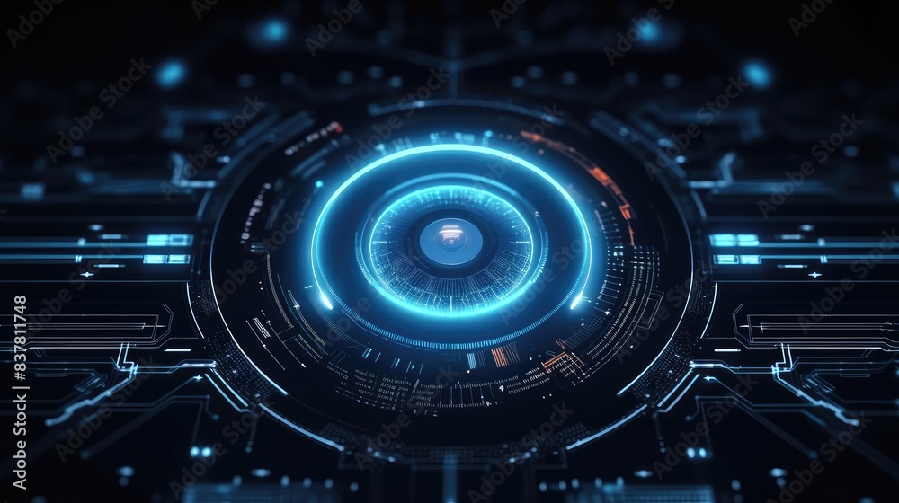 Futuristic Blue Technology HUD Interface Futuristic Blue Technology HUD Interface