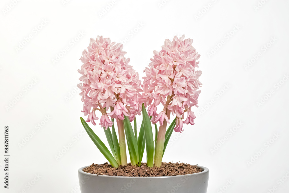 Pink Hyacinth in a Gray Pot Pink Hyacinth in a Gray Pot