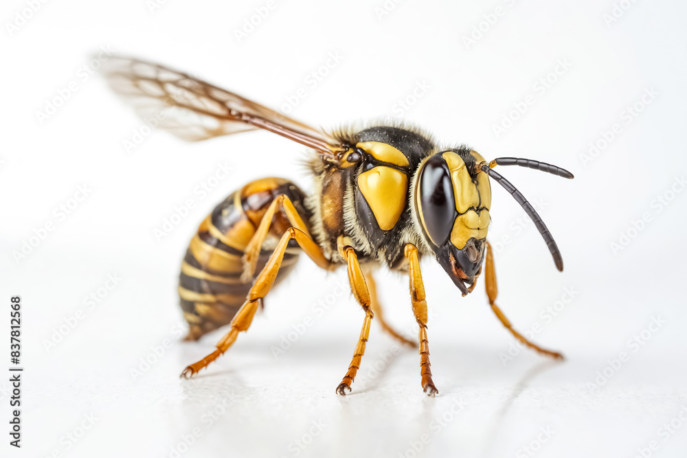 Close-up of a Wasp on a White Background Close-up of a Wasp on a White Background