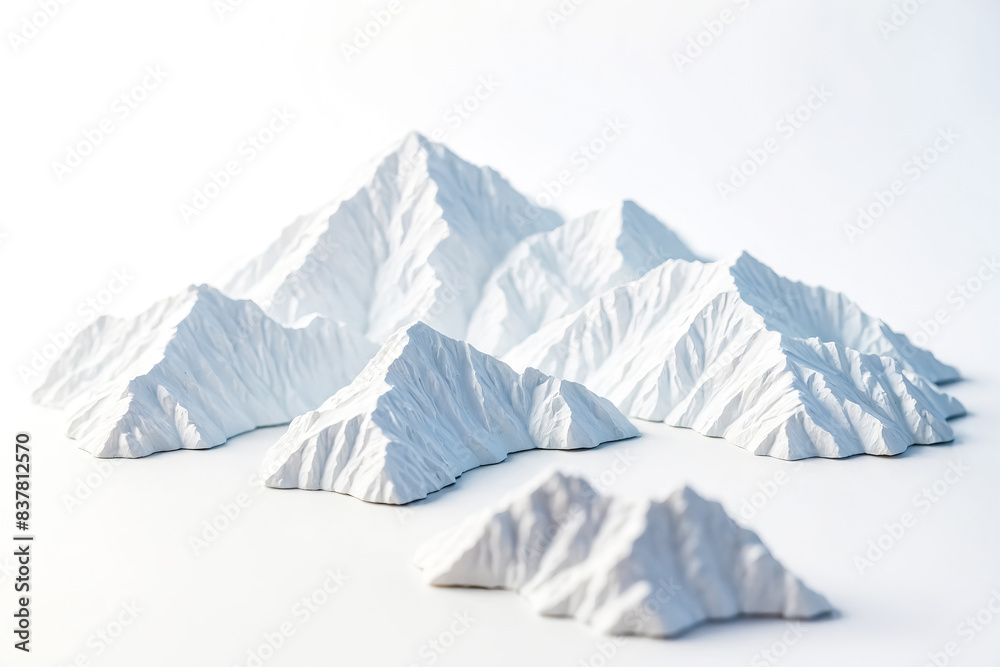 Minimalist White Mountain Range Sculpture Minimalist White Mountain Range Sculpture