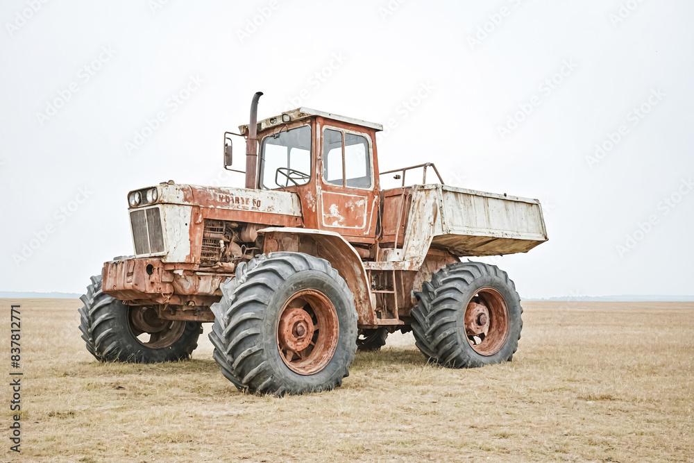 Obraz premium Rusty Old Tractor in a Field