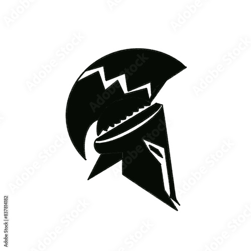 simple transparent scribbled illustration of a Roman iron mask PNG