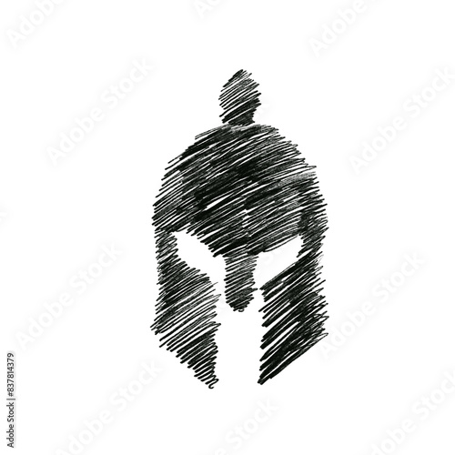 simple transparent gladiator mask scribble illustration PNG