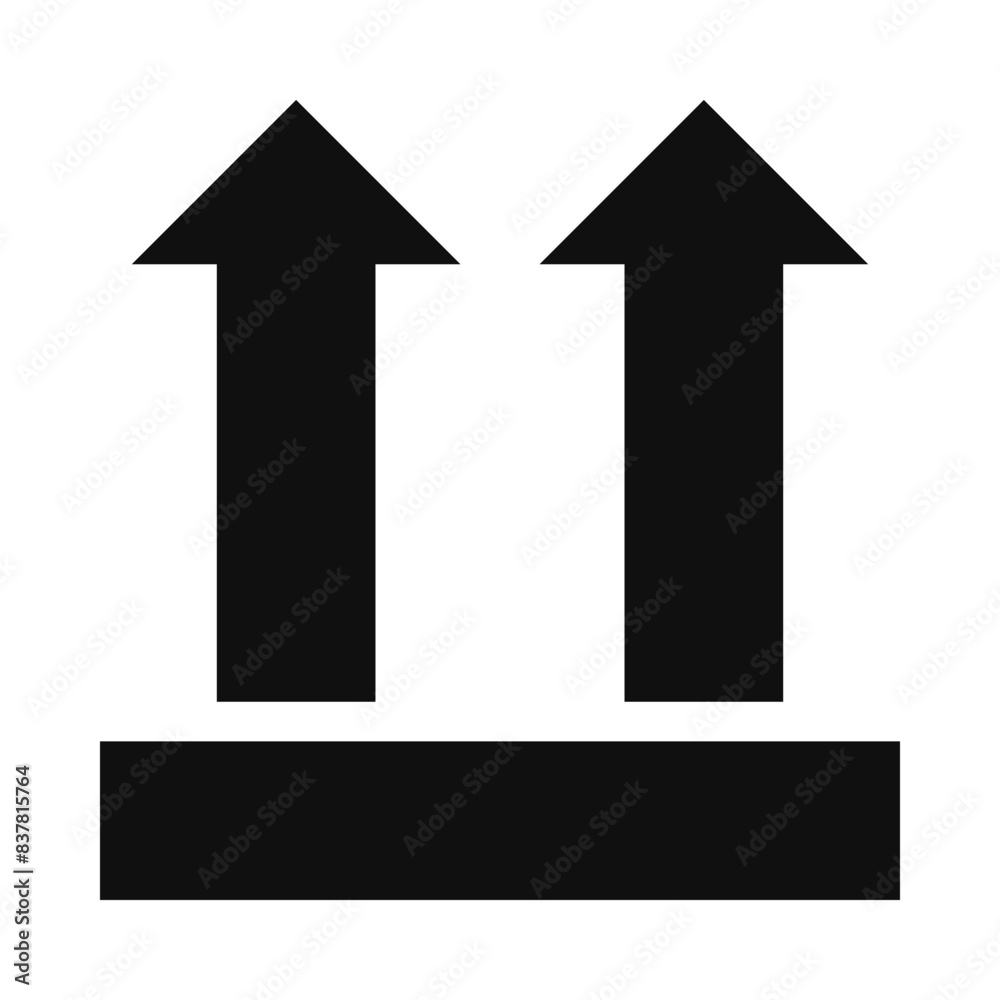 This Way Up Arrows Silhouette Icon This Way Up Arrows Silhouette Icon