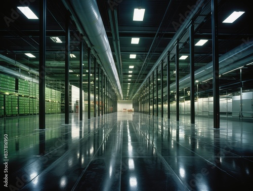Modern Industrial Data Center Interior