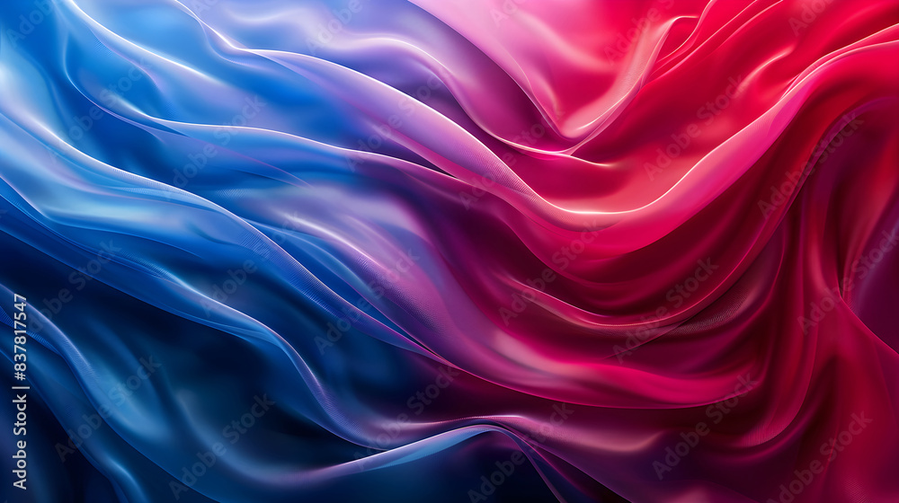 Obraz premium abstract background,liquid wave,red and blue,gradient,sharp focus