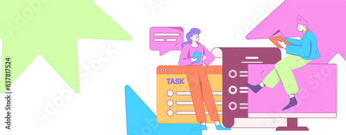 Education and learning people flat vector concept hand drawn illustration
