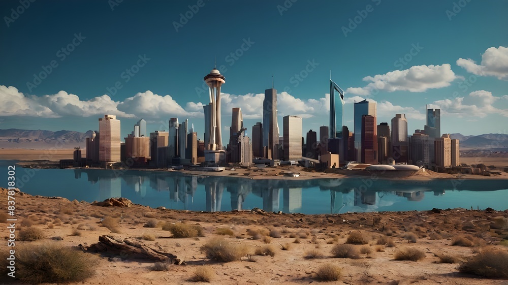 Naklejka premium dubai city skyline