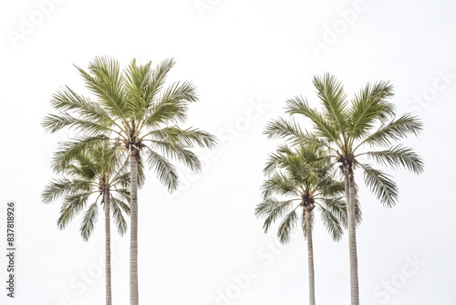 Palm trees against a white sky