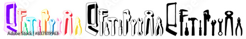 set trendy Construction tools icon. repairs tools symbol. handyman service logo design vector illustrations