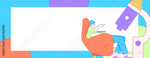 Education and learning people flat vector concept hand drawn illustration
