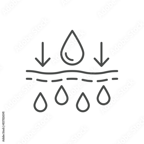 Moisture line icon, vector pictogram of moisturizing cream. Skincare illustration, sign for cosmetics packaging.