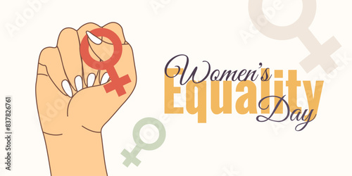 Women's Equality Day background, banner, placard, poster. August 26. Female concept. Vector Flat illustration.	