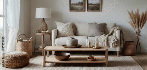 Boho chic living room design showcased by interior decorator