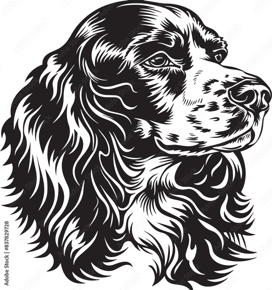 Fototapeta premium english Cocker Spaniel dog clipart, english Cocker Spaniel black vector