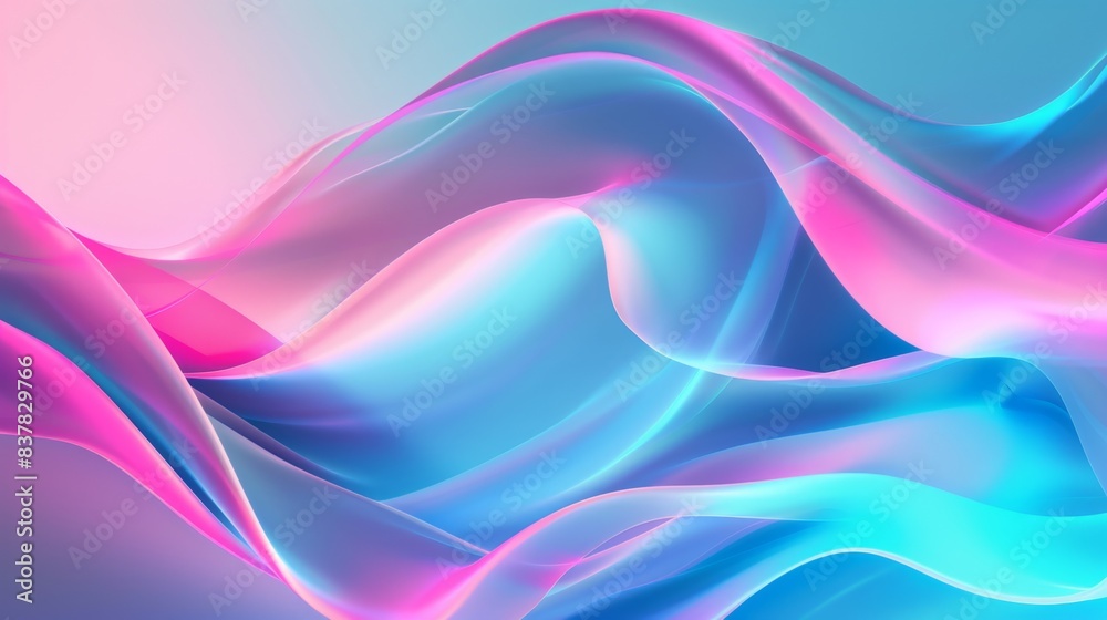 Abstract pink and blue waves on gradient background. Digital art for design Abstract pink and blue waves on gradient background. Digital art for design