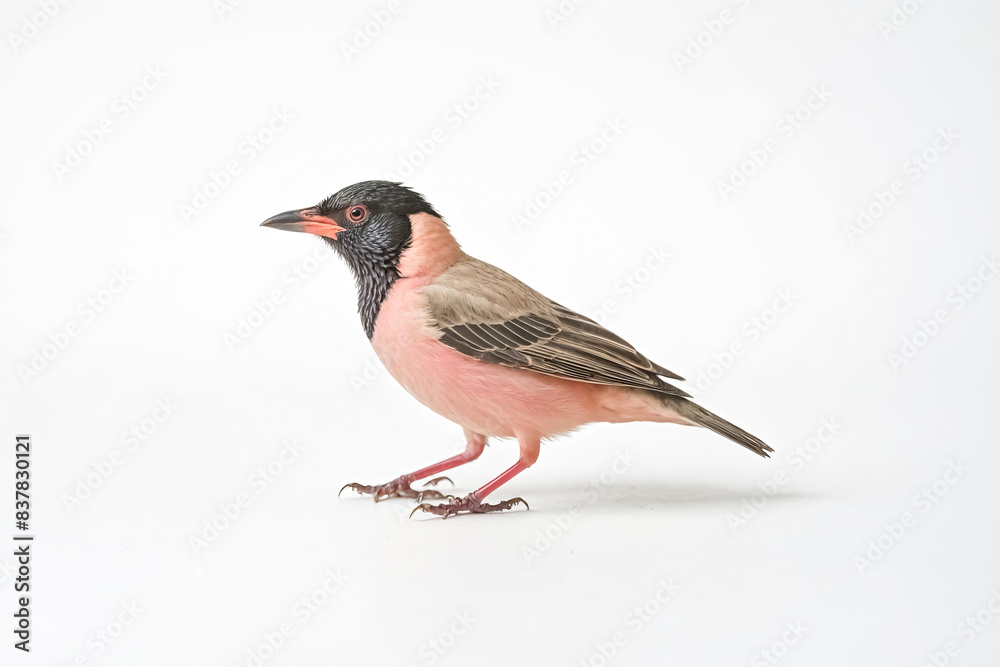 Fototapeta premium Pink-billed bulbul bird isolated on a white background