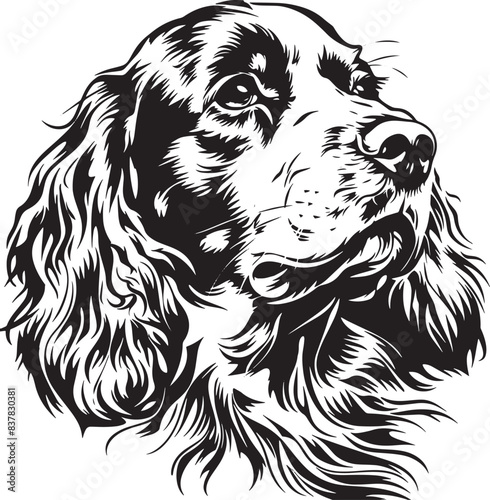english Cocker Spaniel dog clipart, english Cocker Spaniel black vector