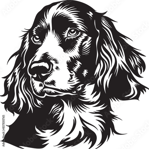english Cocker Spaniel dog clipart, english Cocker Spaniel black vector