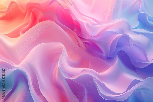 abstract fluid creative shapes in pastel pink purple and blue gradient with frosted glass effect