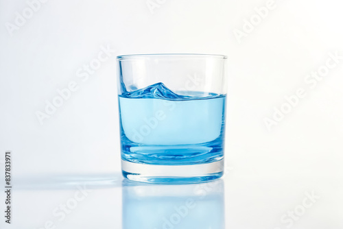 Glass of Water with a Wave of Blue