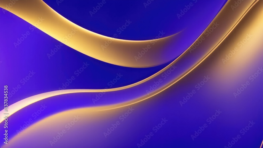 Obraz premium Purple and Gold Gradient Soft Waving Lines with gradient blue Abstract Background