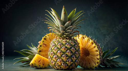 Photo of a cut pineapple