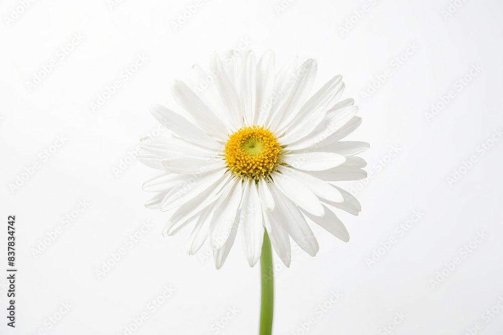 Single White Daisy on White Background Single White Daisy on White Background