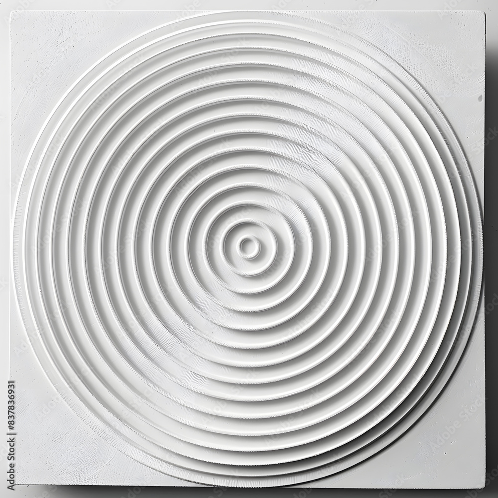 Concentric white circles, radiating from center on white background Concentric white circles, radiating from center on white background