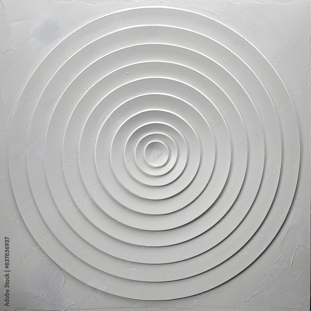Concentric white circles, radiating from center on white background Concentric white circles, radiating from center on white background
