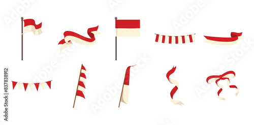 Indonesian Flag Vector Set