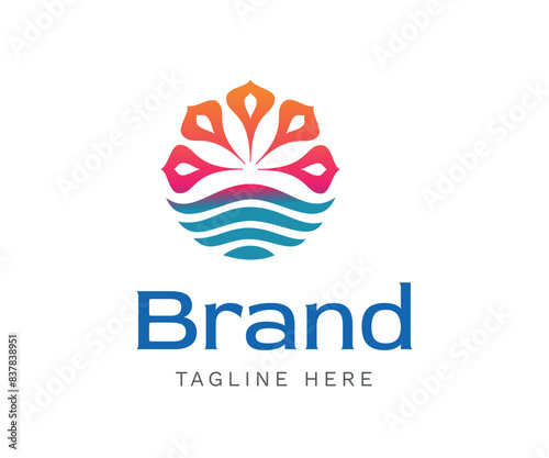 Colorful flower logo design template elements. Usable for Branding and Business Logos.
