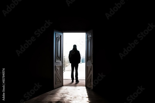 silhouette shadow of man in doorway © alisaaa