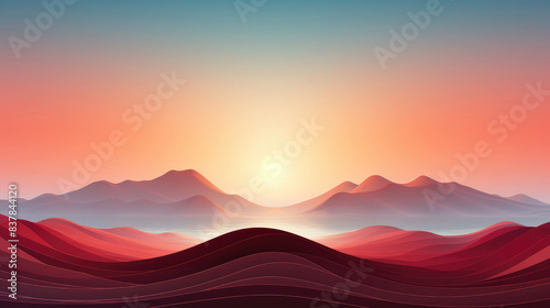 Serene Desert Sunset Digital Landscape