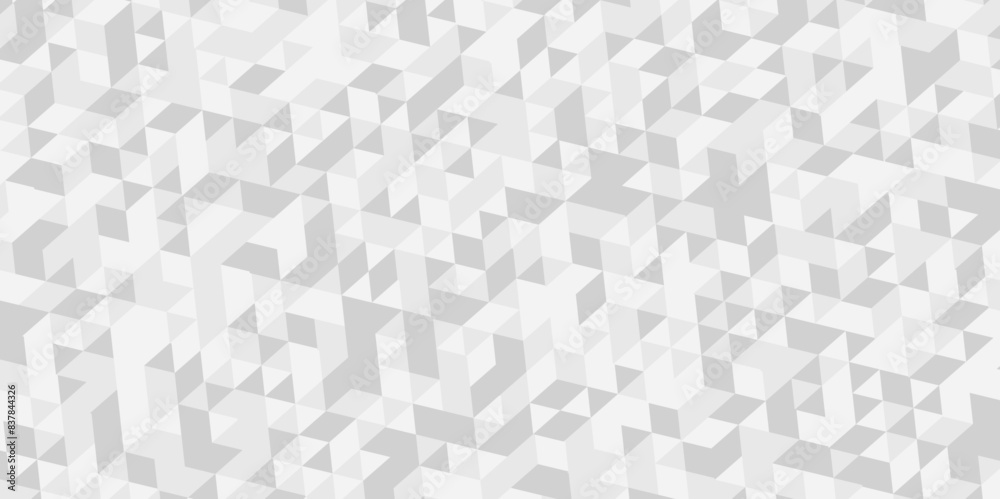 Seamless geometric pattern square shapes low polygon backdrop background. Abstract geometric wall tile and metal cube background triangle wallpaper. Gray and white polygonal background. Seamless geometric pattern square shapes low polygon backdrop background. Abstract geometric wall tile and metal cube background triangle wallpaper. Gray and white polygonal background.