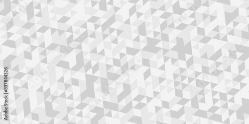 Seamless geometric pattern square shapes low polygon backdrop background. Abstract geometric wall tile and metal cube background triangle wallpaper. Gray and white polygonal background.