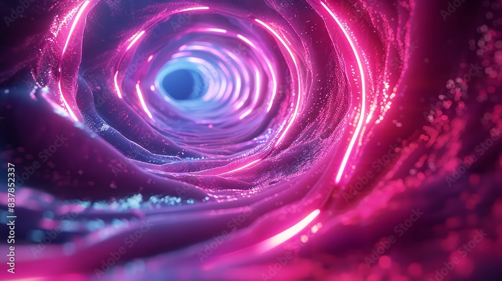 Abstract glowing tunnel with vibrant pink and blue light Abstract glowing tunnel with vibrant pink and blue light