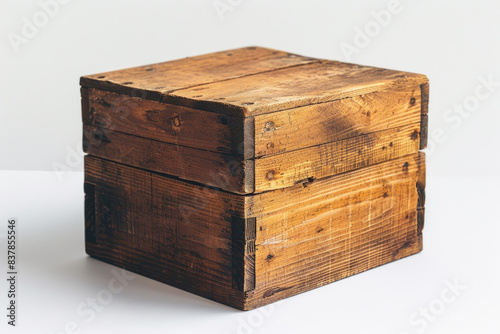 wooden box on a clean white background