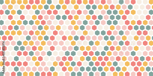 Vector geometric seamless texture symbol. Hexagon, Seamless pattern.