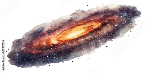 A Milky Way galaxy watercolor isolated on white background