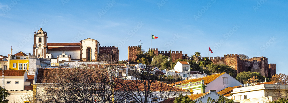 Silves Castle in the South of Portugal in the Algarve region