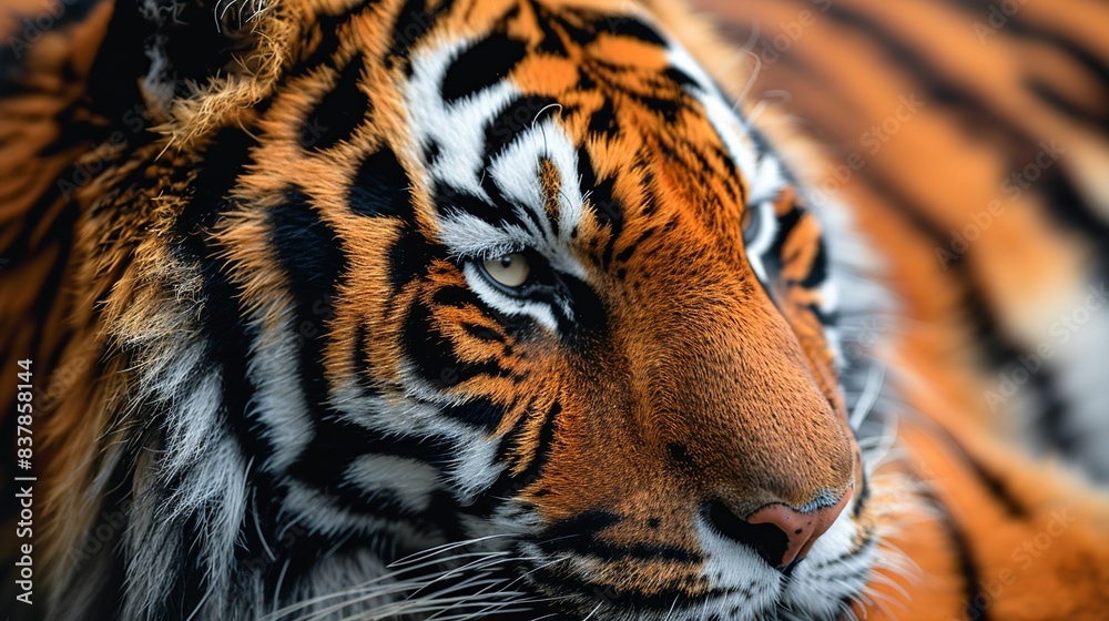 Close-up of a tiger's fur showcasing its vibrant orange and black stripes in a seamless, abstract pattern, ideal for use as a dynamic and bold background in graphic design. shiny, Minimal and Simple, Close-up of a tiger's fur showcasing its vibrant orange and black stripes in a seamless, abstract pattern, ideal for use as a dynamic and bold background in graphic design. shiny, Minimal and Simple,