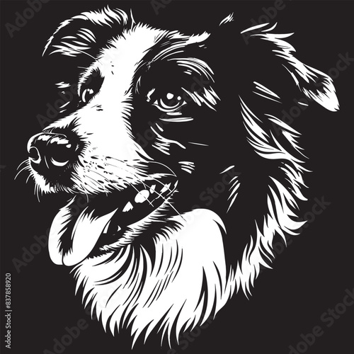 Australian Shepherd dog clipart, Australian Shepherd black vector
