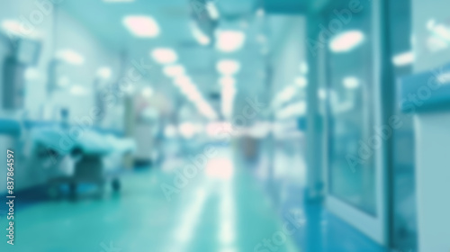 Wallpaper Mural Blurred hospital corridor. Blurred background image of an empty hospital hallway with bright lights. Torontodigital.ca
