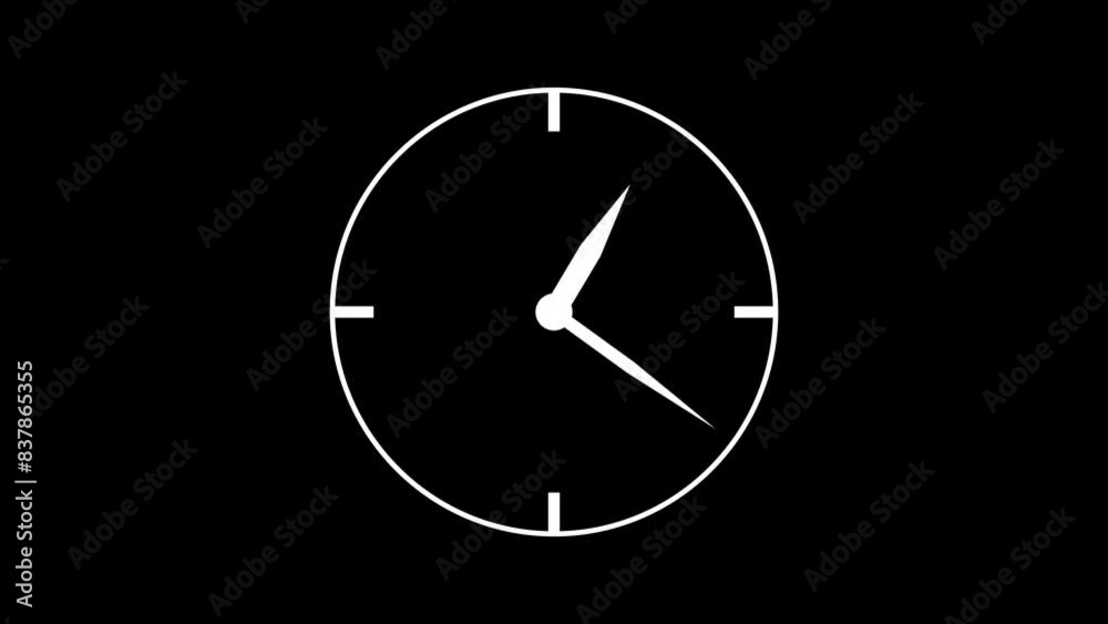clock icon animated on a black background clock icon animated on a black background