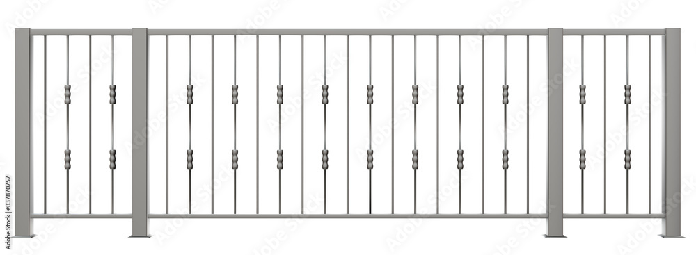 3D illustration features a sleek metal balustrade with handrail, drawing inspiration from the clean lines of modern Indochine architecture (transparent background). A versatile element for creating. 3D illustration features a sleek metal balustrade with handrail, drawing inspiration from the clean lines of modern Indochine architecture (transparent background). A versatile element for creating.