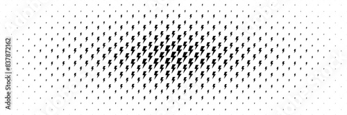 horizontal black thunderbolt spreading from center for pattern and background.
