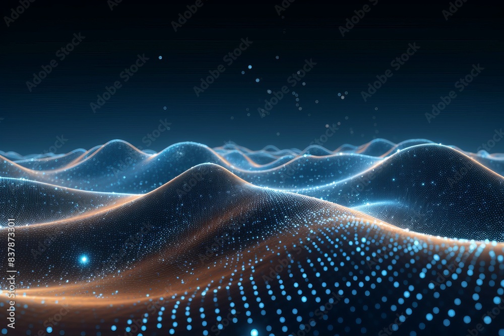 digital data of particle wave and network connection digital data of particle wave and network connection